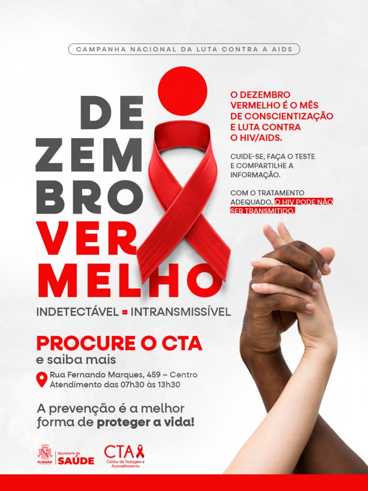 Dezembro Vermelho: Saúde de Floriano promove campanha de conscientização e prevenção ao HIV/AIDS