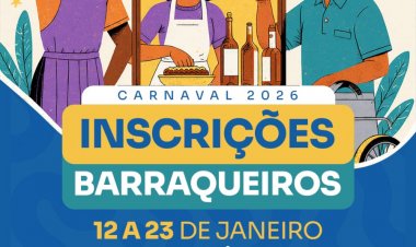 Abertas as inscrições para barraqueiros que irão atuar no Carnaval de Floriano 2026