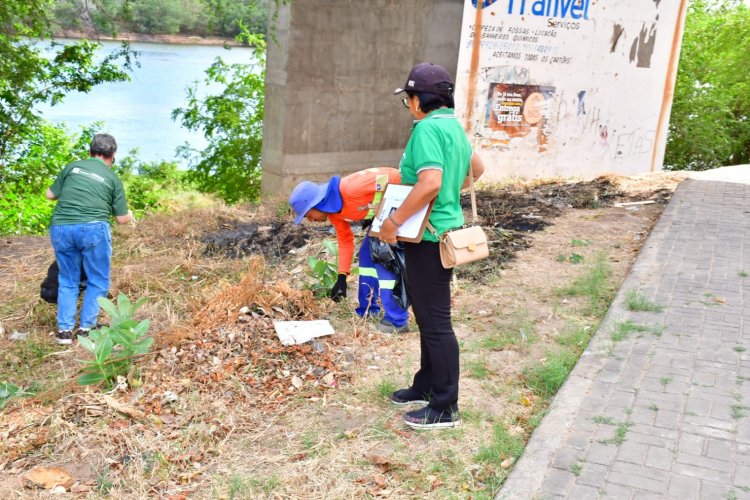 SEMAN realiza mutirão de limpeza nas margens do Rio Parnaíba