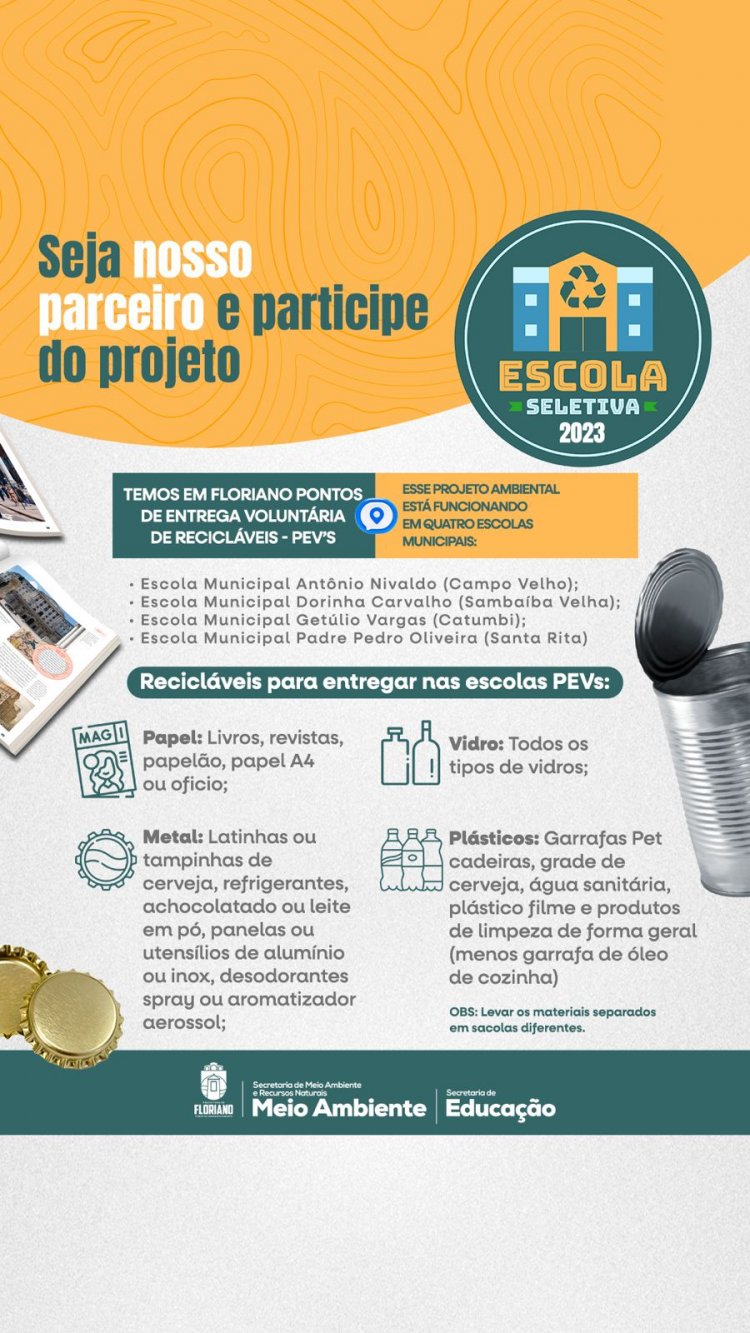 Meio Ambiente incentiva participação popular no projeto “Escola Seletiva 2023”