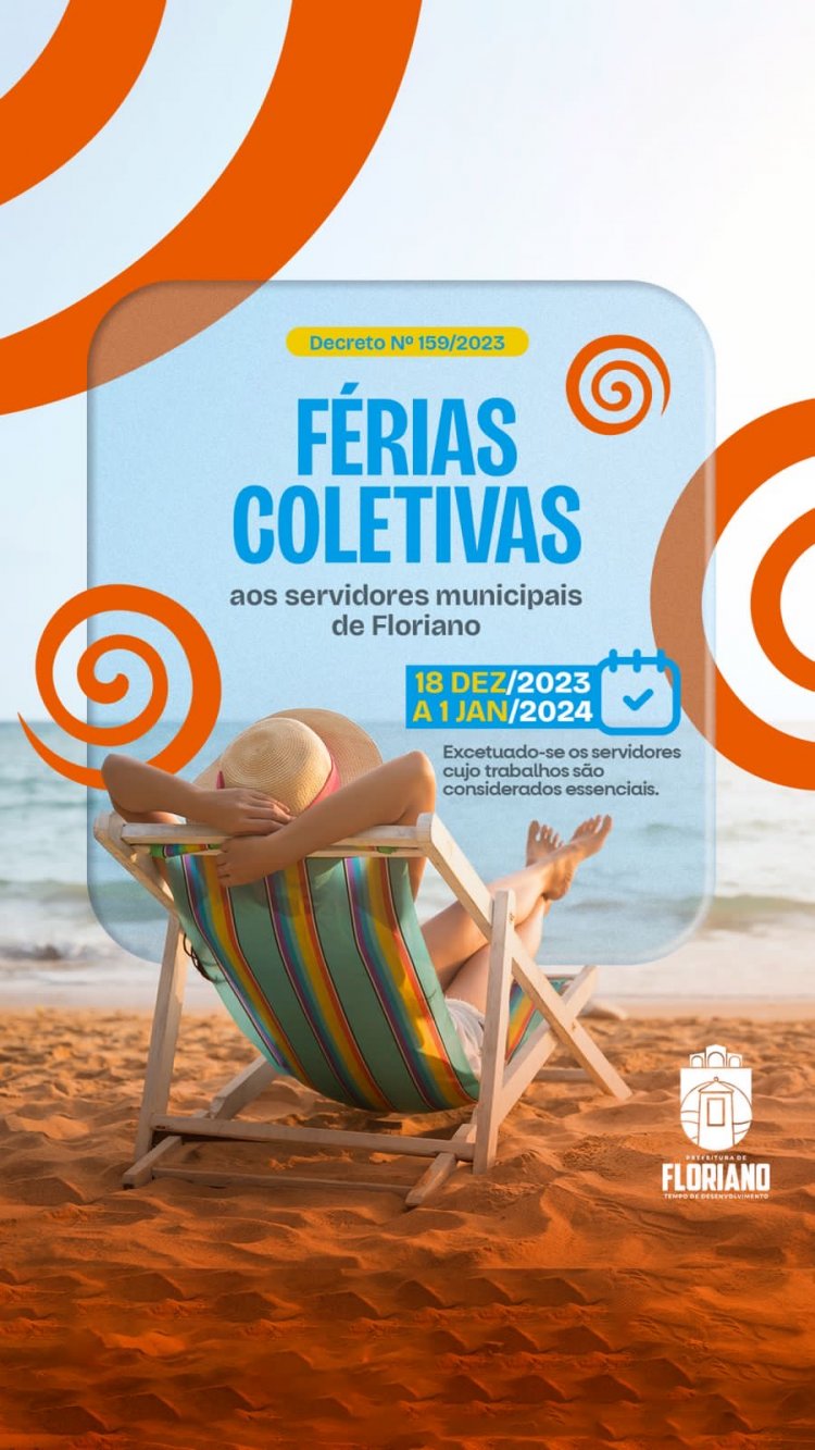 Prefeitura de Floriano decreta férias coletivas para todos os servidores do município