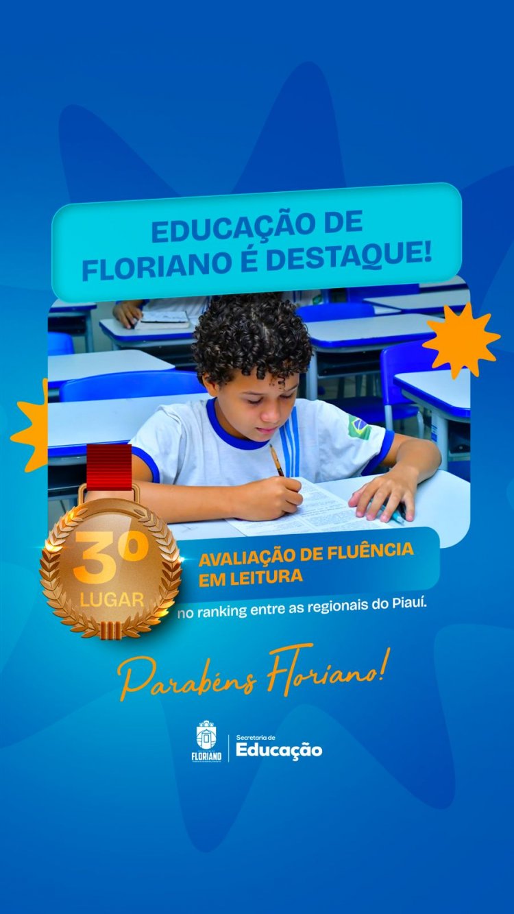 Educação de Floriano: município é destaque na ‘Avaliação de Fluência em Leitura’