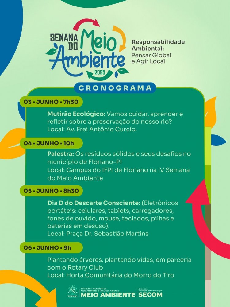 Prefeitura de Floriano se prepara para a Semana do Meio Ambiente 2025