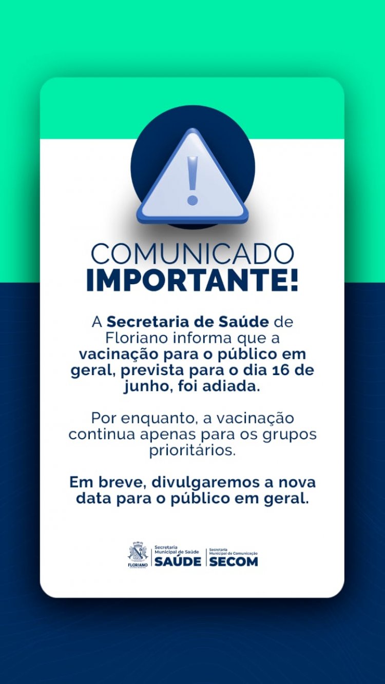 Vacinação contra Influenza segue apenas para grupos prioritários em Floriano