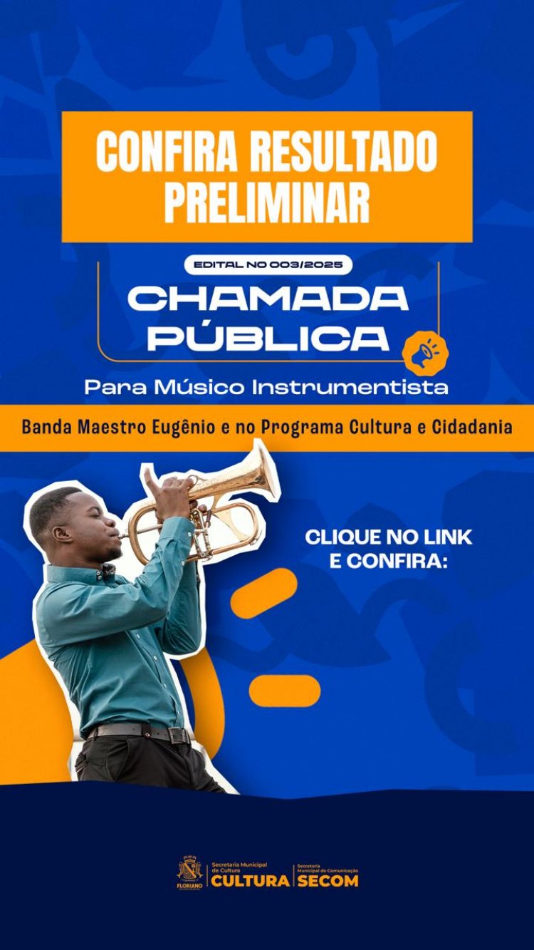 PMF divulga resultado preliminar do chamamento à Banda ‘Maestro Eugênio’ e programa ‘Cultura e Cidadania’