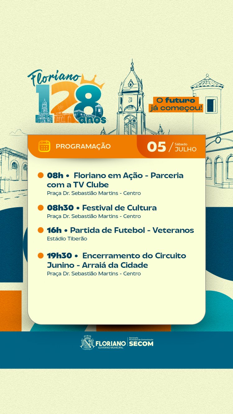 Prefeitura de Floriano lança a programação oficial do aniversário da cidade 