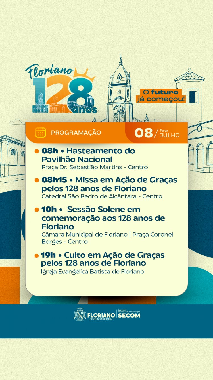 Prefeitura de Floriano lança a programação oficial do aniversário da cidade 