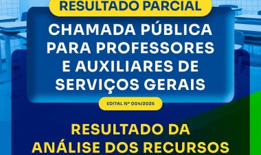 Prefeitura de Floriano divulga resultado dos recursos da chamada pública da Educação