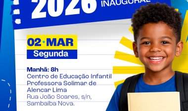 Prefeitura de Floriano anuncia início do Ano Letivo 2026 na rede municipal de ensino