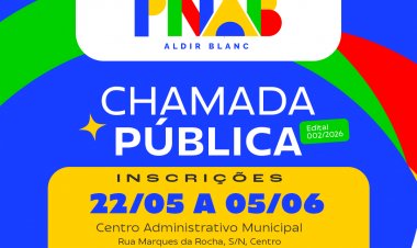 Secretaria de Cultura de Floriano lança edital 002/2026 da Lei Aldir Blanc