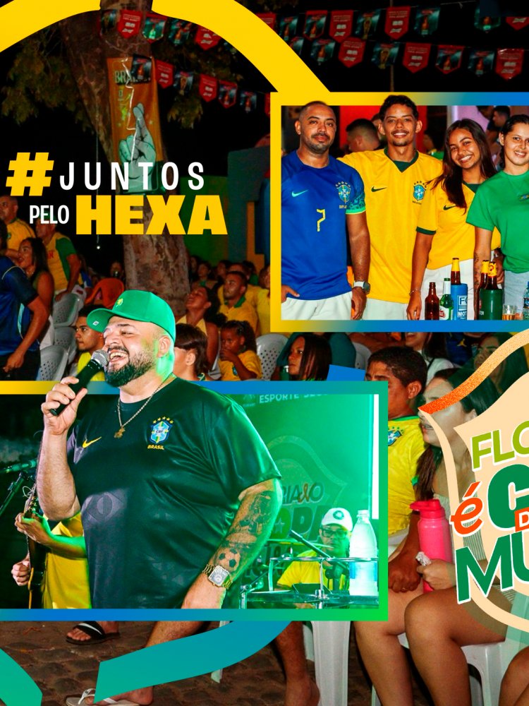 Prefeitura de Floriano realiza transmissão ao vivo do jogo do Brasil pela Copa do Mundo no Cais da Beira-Rio