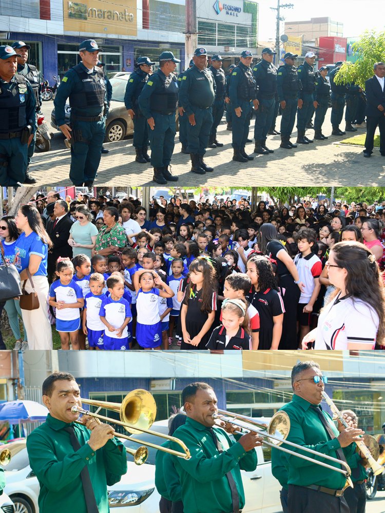 Abertura da Semana da Pátria reúne autoridades, escolas e entidades em ato cívico em Floriano